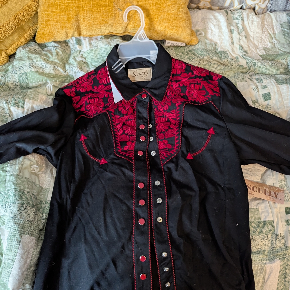Scully Black and Red Button Down Shirt